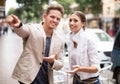 Traveller asking woman direction Royalty Free Stock Photo