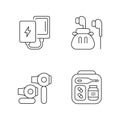 Traveller luggage linear icons set