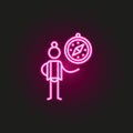 Traveller, orientation neon style icon. Simple thin line, outline vector of travel icons for ui and ux, website or mobile Royalty Free Stock Photo