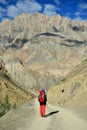 Trekking in the Markha valley in Karakorum mountains near Leh town