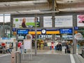 Travellers at the busy Munich Railway Station in Germany. Royalty Free Stock Photo