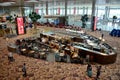 Travellers at cafe inside new terminal four at Singapore Changi Airport