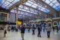 Travellers at Charing Cross railway station. London Royalty Free Stock Photo