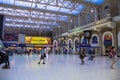 Travellers at Charing Cross railway station. London. UK Royalty Free Stock Photo