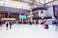 Travellers at Charing Cross railway station Royalty Free Stock Photo