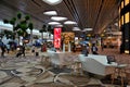 Travellers inside immigration area near departure gates at Changi T4 Singapore