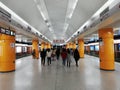 Travellers in subway station underground in Beijing, China, Asia. Royalty Free Stock Photo