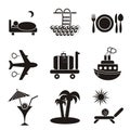 Travelling and accommodation icons