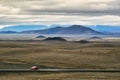 Travelling in a barren landscape. Iceland