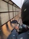 Travelling on bike over the bridge in winters is love.