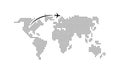 Travelling illustration. World map with airplane. Journey, travel, trip, tourist. Vector on isolated white background. EPS 10