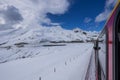 Travelling on the Jungfraujoch railway up to Jungfraujoch, The Top of Europe. Royalty Free Stock Photo