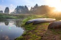 Travelling by kayaks Royalty Free Stock Photo