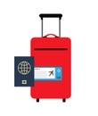 Travelling Luggage and Passport Vector Illustration