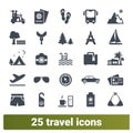 Travelling, Road Trip, Summer Holidays Icons Collection