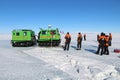 Travelling on the sea ice in Antarctica