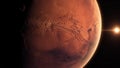 Planet Mars seen from outer space 4k footage