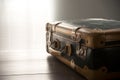 Travelling with a vintage suitcase Royalty Free Stock Photo
