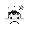 Black line icon for Travels, journey and tour