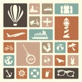 Travels icons Royalty Free Stock Photo