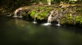 The travertine cascade on the Bei River, Romania Royalty Free Stock Photo