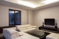 Travertine house - cosy living room Royalty Free Stock Photo