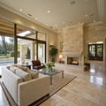Travertine house living room Royalty Free Stock Photo
