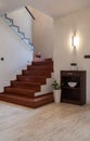 Travertine house: staircase