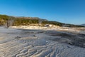 Travertine mineral deposits on the Main Terrace at sunrise