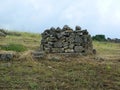 Travertine rocks and old landscape, Pamukkale. Royalty Free Stock Photo