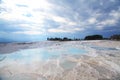 Travertines, unique nature wonder in Pamukkale, Turkey Royalty Free Stock Photo