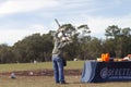 Travis Mears with upside down shotgun Royalty Free Stock Photo