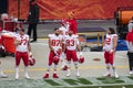 Kansas City Chiefs Tight End Travis Kelce Sidelines with Team