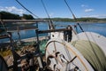 Trawl winch on board the fishing vessel. Royalty Free Stock Photo