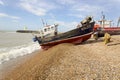 Trawler beaching in Hastings, East Sussex, England