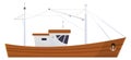 Trawler color icon. Fishing boat. Marine ship