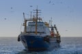 Trawler fishing on the ocean