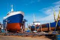 Trawlers at the drydock Royalty Free Stock Photo