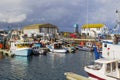 Trawlers in the small harbour in the Ards Peninsula village of Portavogie in County Down, Northern Ireland