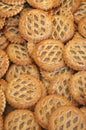 A tray of apple tarts in criss cross pastry. Royalty Free Stock Photo