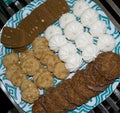 Tray of assorted cookies and biscuits Royalty Free Stock Photo