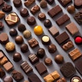 A tray of assorted gourmet chocolates in a fancy box3