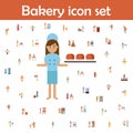 Tray, bakery color icon. Bakery icons universal set for web and mobile