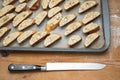 Tozzetti / Cantucci with bread knife Royalty Free Stock Photo