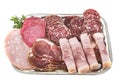 Tray of cooked meats Royalty Free Stock Photo