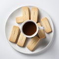 Delicious Shortbread Biscuits With Coffee - Top View