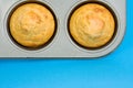 Tray of Corn Muffins Royalty Free Stock Photo