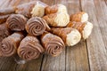 tray of cream horn pastries Royalty Free Stock Photo