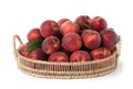 Tray of delicious ripe peaches isolated Royalty Free Stock Photo