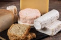 Tray with different French cheeses Royalty Free Stock Photo